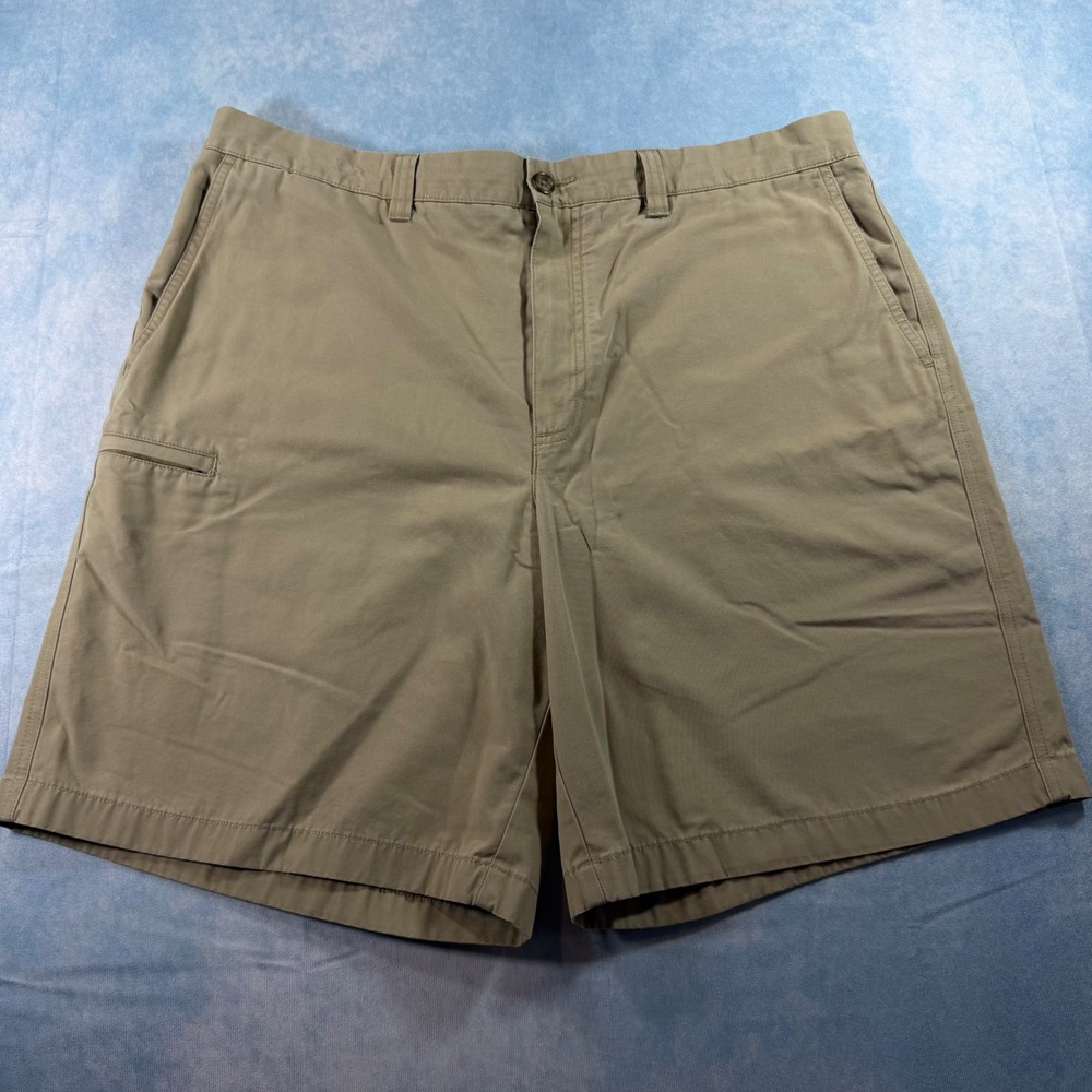 L.L. Bean Chino Shorts Mens 38 Tan Excellent Natural Fit Cotton Khaki 275724